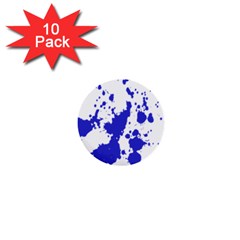 Blue Plaint Splatter 1  Mini Buttons (10 Pack)  by Mariart