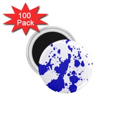 Blue Plaint Splatter 1 75  Magnets (100 Pack)  by Mariart