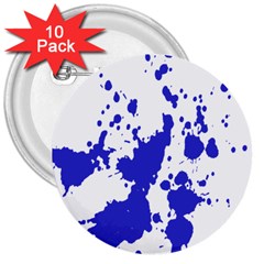 Blue Plaint Splatter 3  Buttons (10 Pack)  by Mariart