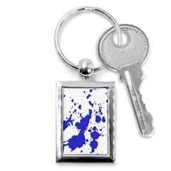 Blue Plaint Splatter Key Chains (Rectangle) 