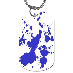 Blue Plaint Splatter Dog Tag (One Side)