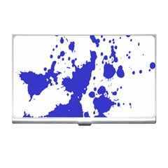 Blue Plaint Splatter Business Card Holders by Mariart