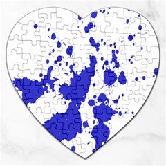 Blue Plaint Splatter Jigsaw Puzzle (Heart)