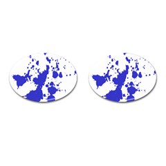 Blue Plaint Splatter Cufflinks (Oval)