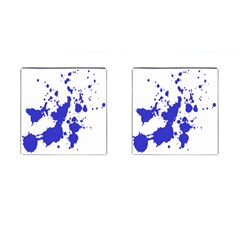 Blue Plaint Splatter Cufflinks (square) by Mariart