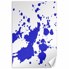 Blue Plaint Splatter Canvas 24  X 36 