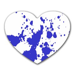 Blue Plaint Splatter Heart Mousepads