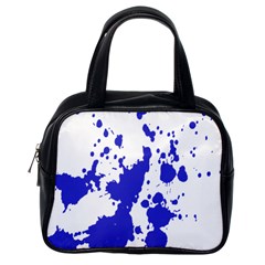 Blue Plaint Splatter Classic Handbags (one Side) by Mariart