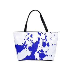 Blue Plaint Splatter Shoulder Handbags