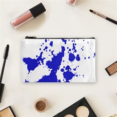 Blue Plaint Splatter Cosmetic Bag (small)  by Mariart