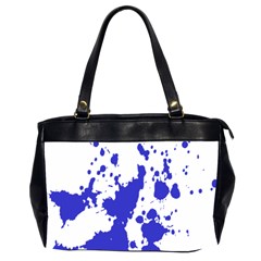 Blue Plaint Splatter Office Handbags (2 Sides) 