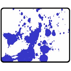 Blue Plaint Splatter Fleece Blanket (medium)  by Mariart