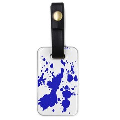 Blue Plaint Splatter Luggage Tags (One Side) 