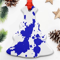 Blue Plaint Splatter Christmas Tree Ornament (two Sides) by Mariart