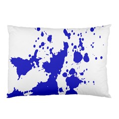 Blue Plaint Splatter Pillow Case (two Sides)