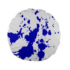 Blue Plaint Splatter Standard 15  Premium Round Cushions