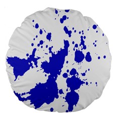 Blue Plaint Splatter Large 18  Premium Round Cushions