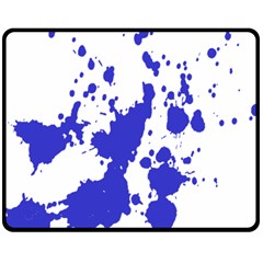 Blue Plaint Splatter Double Sided Fleece Blanket (medium)  by Mariart