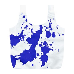 Blue Plaint Splatter Full Print Recycle Bags (l) 