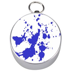 Blue Plaint Splatter Silver Compasses