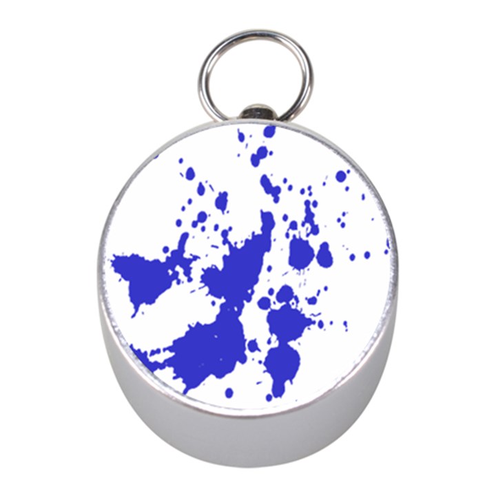 Blue Plaint Splatter Mini Silver Compasses