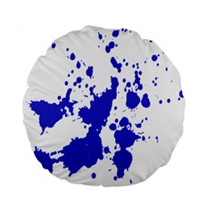 Blue Plaint Splatter Standard 15  Premium Flano Round Cushions