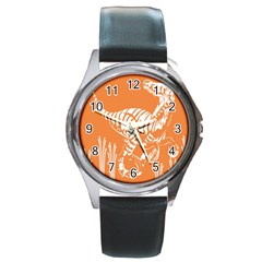 Animals Dinosaur Ancient Times Round Metal Watch