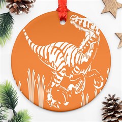 Animals Dinosaur Ancient Times Round Ornament (two Sides)