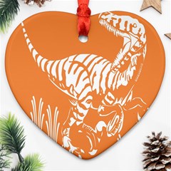 Animals Dinosaur Ancient Times Heart Ornament (two Sides) by Mariart