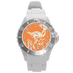 Animals Dinosaur Ancient Times Round Plastic Sport Watch (l)