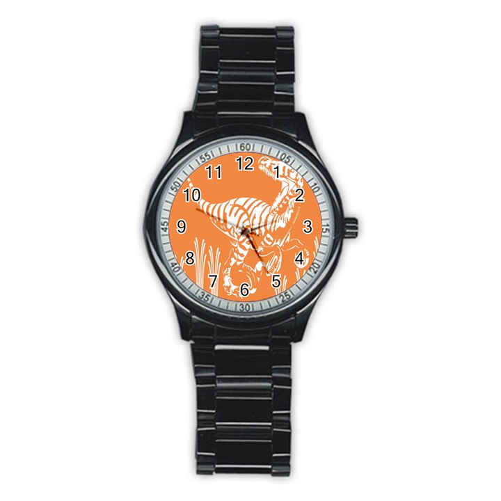 Animals Dinosaur Ancient Times Stainless Steel Round Watch