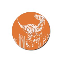 Animals Dinosaur Ancient Times Rubber Coaster (round)  by Mariart