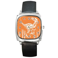 Animals Dinosaur Ancient Times Square Metal Watch