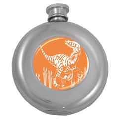 Animals Dinosaur Ancient Times Round Hip Flask (5 Oz) by Mariart