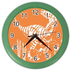 Animals Dinosaur Ancient Times Color Wall Clocks by Mariart