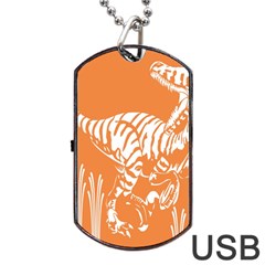 Animals Dinosaur Ancient Times Dog Tag Usb Flash (one Side) by Mariart