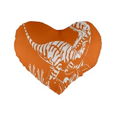 Animals Dinosaur Ancient Times Standard 16  Premium Heart Shape Cushions