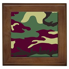 Camuflage Flag Green Purple Grey Framed Tiles by Mariart