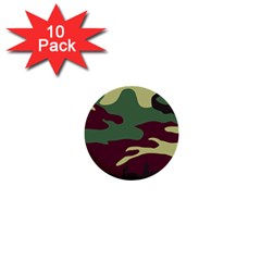 Camuflage Flag Green Purple Grey 1  Mini Buttons (10 Pack) 