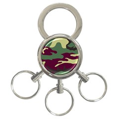 Camuflage Flag Green Purple Grey 3-ring Key Chains