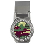 Camuflage Flag Green Purple Grey Money Clips (CZ)  Front