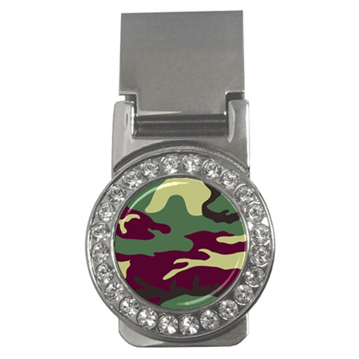 Camuflage Flag Green Purple Grey Money Clips (CZ) 