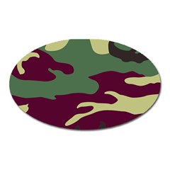 Camuflage Flag Green Purple Grey Oval Magnet