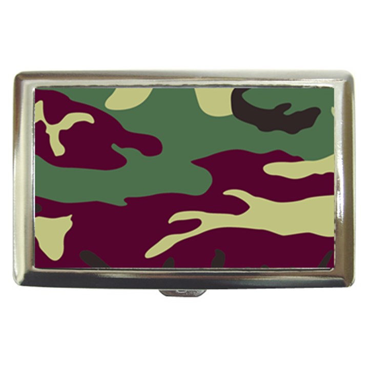 Camuflage Flag Green Purple Grey Cigarette Money Cases