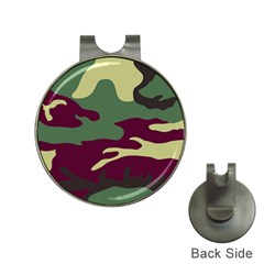 Camuflage Flag Green Purple Grey Hat Clips With Golf Markers