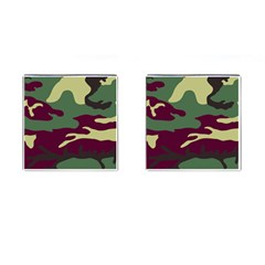 Camuflage Flag Green Purple Grey Cufflinks (square) by Mariart