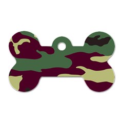 Camuflage Flag Green Purple Grey Dog Tag Bone (two Sides) by Mariart