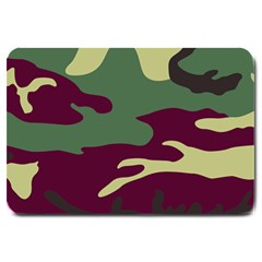 Camuflage Flag Green Purple Grey Large Doormat  by Mariart