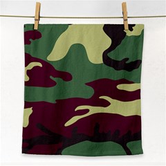 Camuflage Flag Green Purple Grey Face Towel by Mariart