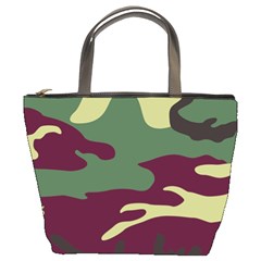 Camuflage Flag Green Purple Grey Bucket Bags